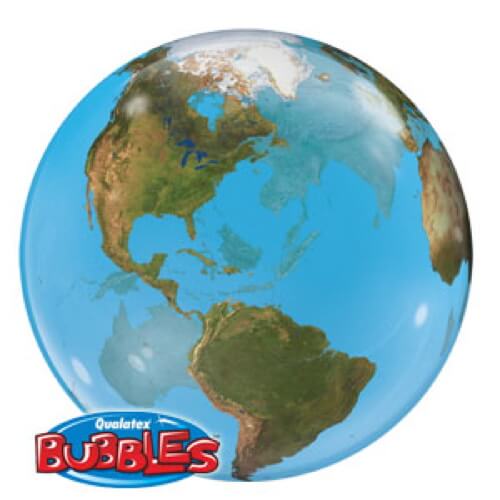 Palloncino globo terrestre Bubble 56 cm 1 pezzo