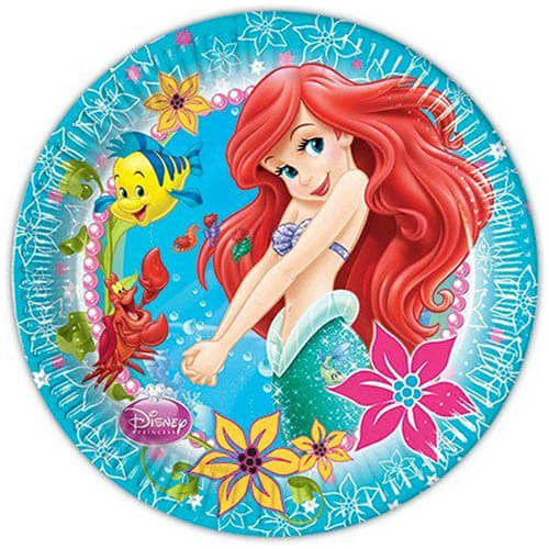 Piatti Ariel la Sirenetta Disney grandi 8 pezzi