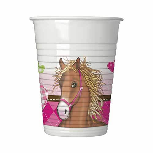 Bicchieri Cavalli in rosa 8 pezzi