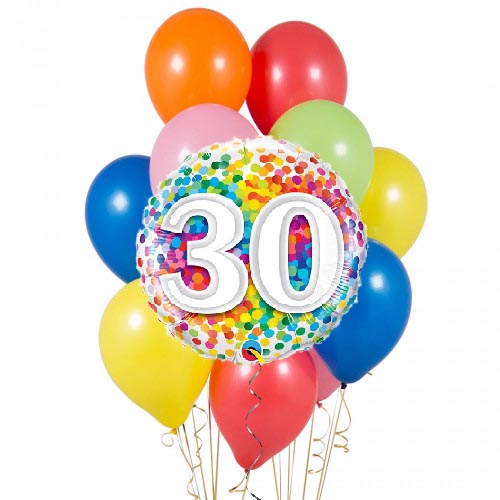 Set di Palloncini Numero 30 per Trentesimo Compleanno - Decorazione  Compleanno 30 Anni