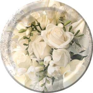 Piatti cerimonia bouquet di rose grandi 8 pezzi